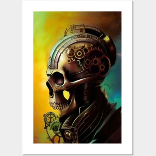 Skull Illustration Steampunk Posters and Art